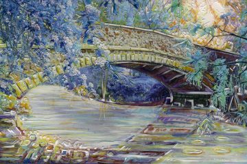 “Au-Brücke in Amöneburg (Hessen),” from the series “Die Seele der Brücken,” Mixed Media under synthetic resin from 2015 © David R. Hawkins